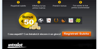 Con Intralot il bonus per le multiple parte da 2 avvenimenti!