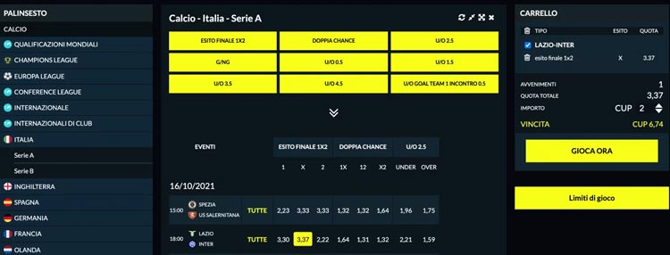 dazn fun palinsesto scommesse