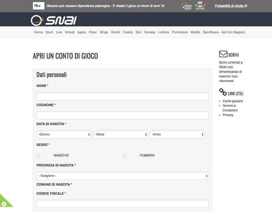 registrazione snai