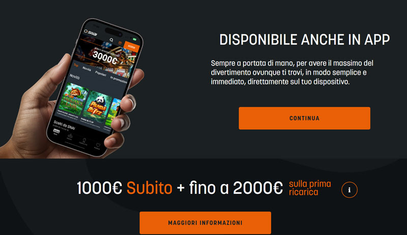 Bonus Casino SNAI senza deposito