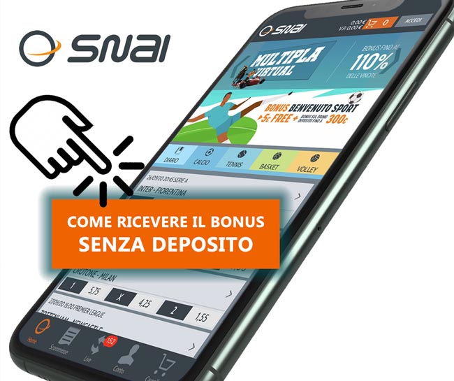 Bonus scommesse SNAI - 5€ senza deposito