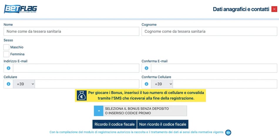 betflag registrazione