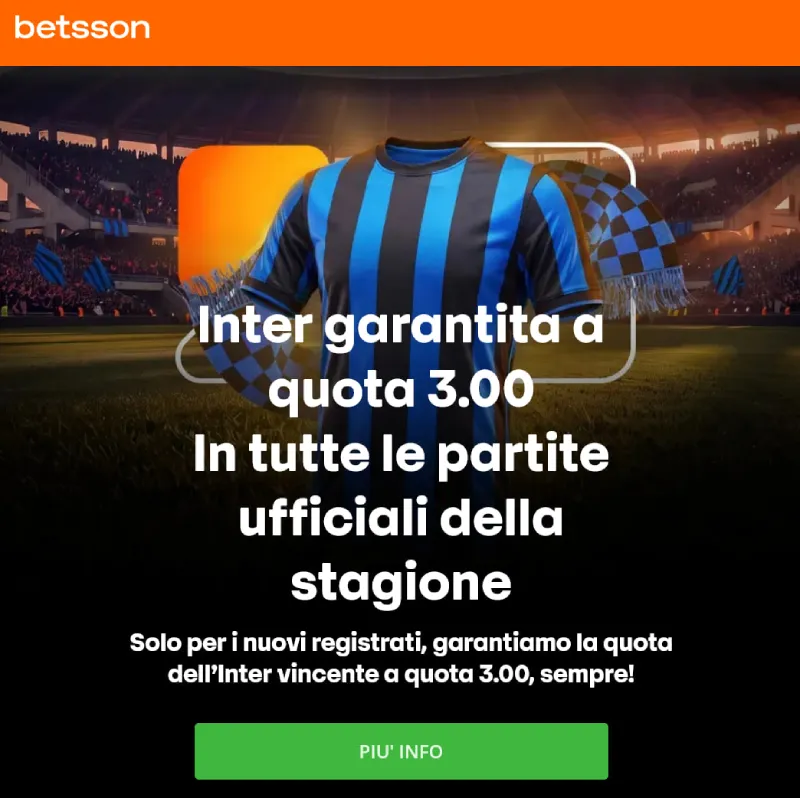 betsson quota maggiorata inter