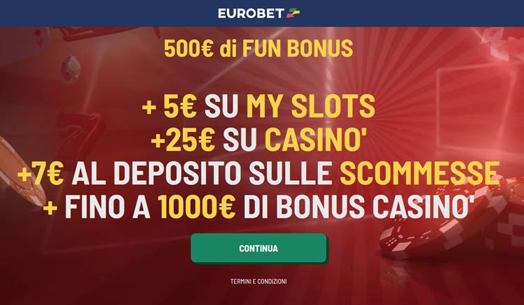 eurobet bonus senza deposito casino