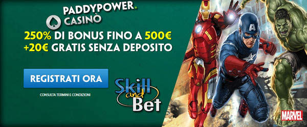 paddy power casino bonus senza deposito