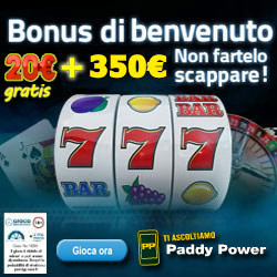 Bonus senza deposito PaddyPower Casino
