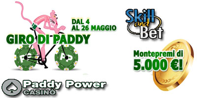 Concorso PaddyPower: vinci 5 mila euro e fantastici premi con il Giro di Paddy dal 4 al 26 Maggio