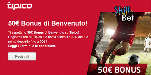 Bookmaker Tipico.it: bonus scommesse 100% sul primo deposito fino a 100€