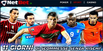 Netbet Sport: 11 giorni per scommettere senza rischi!