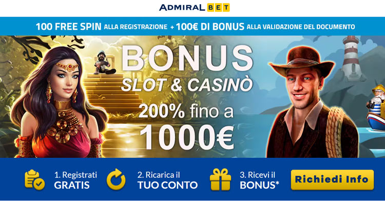 admiralbet casino bonus prima ricarica
