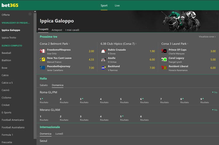 Bet365 Ippica Quote